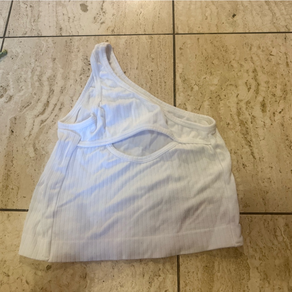 White Ribbed Tank Top